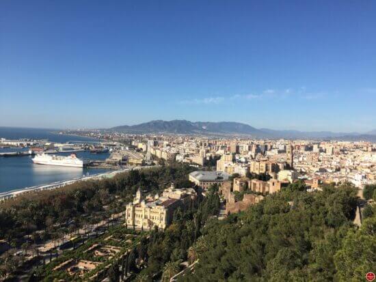 Malaga zicht op de stad vanop de mirador van de Gibralfaro